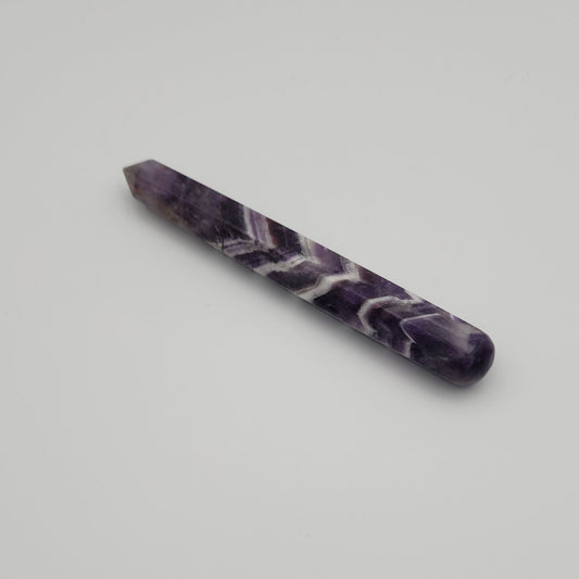 Chevron Amethyst Point Wand Faceted