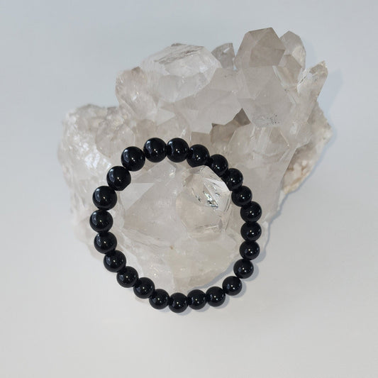 Obsidian 8mm Beaded Bracelet