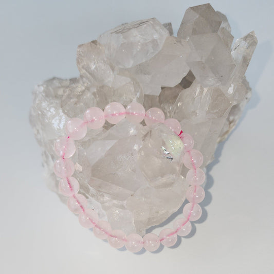 Rose Quartz 8mm Beaded Bracelet
