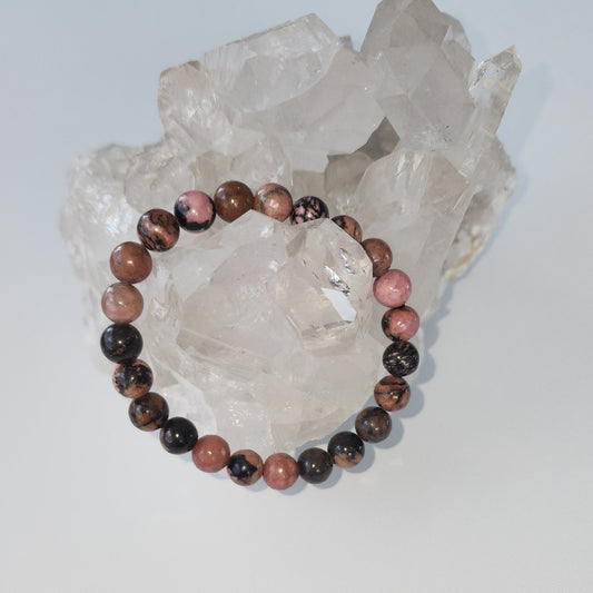 Rhodonite 8mm Beaded Bracelet