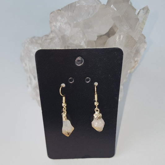 Gold Plated Citrine Crystal Earrings